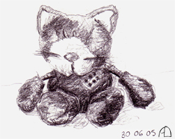 croquis peluche chat